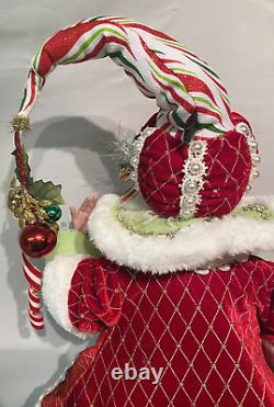 Mark Roberts Candy Cane Santa 22 Tall Handpainted & Handsewn Clothing 51-16274