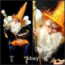 Mark Roberts Collection Halloween Wizard Scepter Pumpkin Old Man 19 FLAW