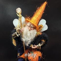 Mark Roberts Collection Halloween Wizard Scepter Pumpkin Old Man 19 FLAW