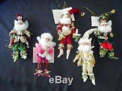 Mark Roberts Lot Of 5 Small Christmas Fairies, Possibly Unused, With COA Cards