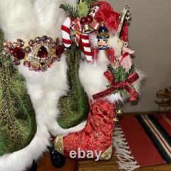 Mark Roberts -Ltd Ed Bejeweled Santa 26 in. Stunning On Base