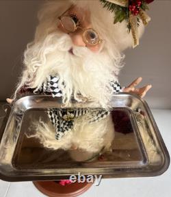Mark Roberts North Pole Catering Frontgate Santa With Serving Tray Rare