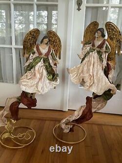 Mark Roberts Pair Of Florentine Angels On Stands