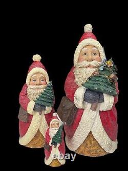 Mark Roberts Santa Claus Large 3 Nesting Hidden Stacking Holiday Art Figurines