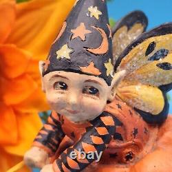 Mary Engelbreit PUMPKIN CHARIOT Figurine Halloween Witch Cat Bethany Lowe