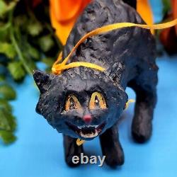 Mary Engelbreit PUMPKIN CHARIOT Figurine Halloween Witch Cat Bethany Lowe