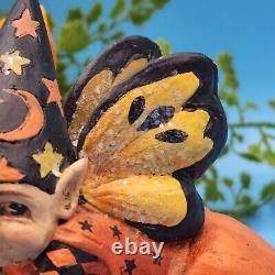 Mary Engelbreit PUMPKIN CHARIOT Figurine Halloween Witch Cat Bethany Lowe