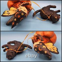 Mary Engelbreit PUMPKIN CHARIOT Figurine Halloween Witch Cat Bethany Lowe