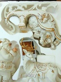 Member's Mark 2005 Porcelain Christmas Santa & Sleigh MIB