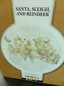 Member's Mark 2005 Porcelain Christmas Santa & Sleigh MIB