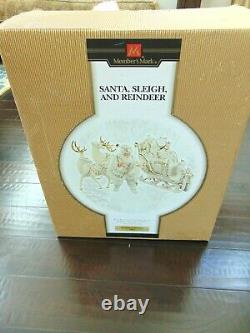 Member's Mark 2005 Porcelain Christmas Santa & Sleigh MIB