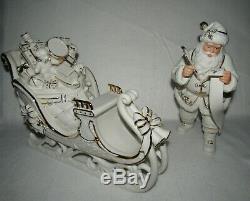 Member's Mark 2005 Porcelain Christmas Santa & Sleigh MIB