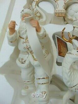 Member's Mark 2005 Porcelain Christmas Santa & Sleigh MIB