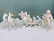 Members Mark Porcelain 4 Pc Set Santa Claus Sleigh Reindeer Christmas Decor
