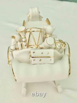 Members Mark Porcelain 4 Pc Set Santa Claus Sleigh Reindeer Christmas Decor