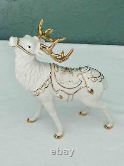 Members Mark Porcelain 4 Pc Set Santa Claus Sleigh Reindeer Christmas Decor