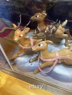 Memory Lane Rudolph With Santa's Sleigh & Reindeer Team Christmas