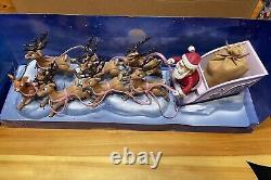 Memory Lane Rudolph With Santa's Sleigh & Reindeer Team Christmas