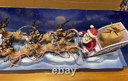 Memory Lane Rudolph With Santa's Sleigh & Reindeer Team Christmas