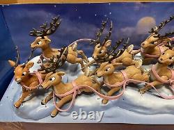 Memory Lane Rudolph With Santa's Sleigh & Reindeer Team Christmas