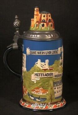 Mettlacher Stein Zeug Krug Villeroy & Boch Beer Stein 1976/1 #743 Germany