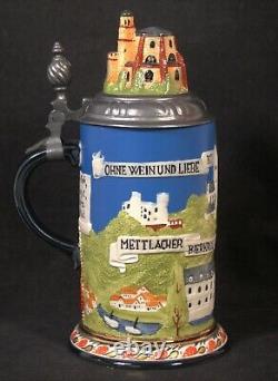 Mettlacher Stein Zeug Krug Villeroy & Boch Beer Stein 1976/1 #743 Germany