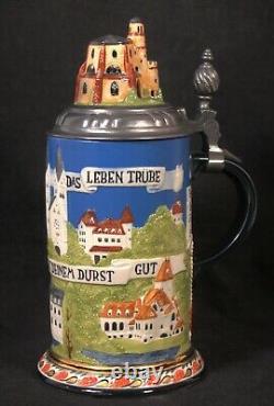 Mettlacher Stein Zeug Krug Villeroy & Boch Beer Stein 1976/1 #743 Germany