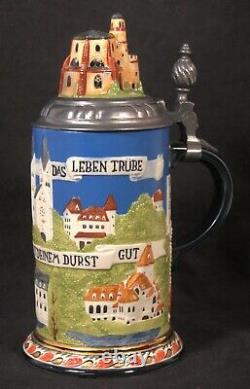 Mettlacher Stein Zeug Krug Villeroy & Boch Beer Stein 1976/1 #743 Germany