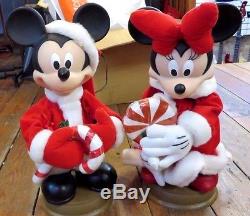 Mickey& Minnie Mouse Animated Christmas Figures 17 Tall Disney Mickey Unlimited
