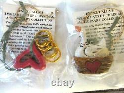 Miniature 12 Days of Christmas ornaments in box Denise Calla, House of Hatten