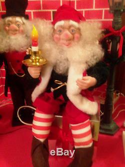 Motionette Santas Elf Elves Vtg LOT Animated RARE Lamp Lighter withWatch Lanterns