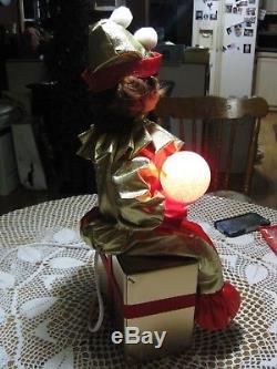 Motionettes Of Christmas Telco Animated Elf Clown Red Gold 1990