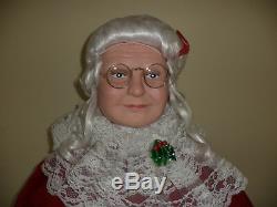 Mrs. Santa LIFE SIZE 5 FOOT ANIMATED-HEAD AND ARM MOVES-BEAUTIFULLY DRESSED-NEW