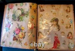 Museum Quality 1876 Dresden Scrap Book With 21 Pages Of German Die Cuts