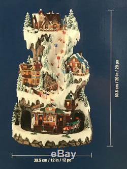 NEW 2017 Christmas 20 Winter Ski Light up Music Village Tower Train Musical