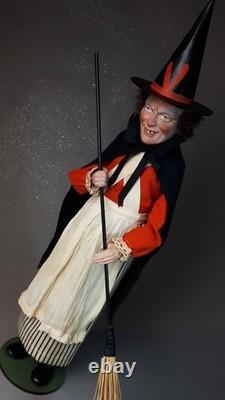 NEW, Large 24,8Paper macheGerman WITCHCandy Containerby Paul Turner HNY25-49 NEW, Large 24,8Paper macheGerman WITCHCandy Containerby Paul Turner HNY25-49