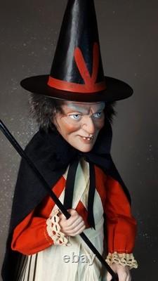 NEW, Large 24,8Paper macheGerman WITCHCandy Containerby Paul Turner HNY25-49 NEW, Large 24,8Paper macheGerman WITCHCandy Containerby Paul Turner HNY25-49