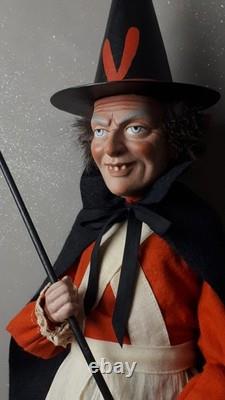 NEW, Large 24,8Paper macheGerman WITCHCandy Containerby Paul Turner HNY25-49 NEW, Large 24,8Paper macheGerman WITCHCandy Containerby Paul Turner HNY25-49