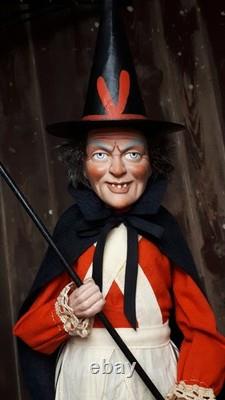 NEW, Large 24,8Paper macheGerman WITCHCandy Containerby Paul Turner HNY25-49 NEW, Large 24,8Paper macheGerman WITCHCandy Containerby Paul Turner HNY25-49