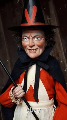 NEW, Large 24,8Paper macheGerman WITCHCandy Containerby Paul Turner HNY25-49 NEW, Large 24,8Paper macheGerman WITCHCandy Containerby Paul Turner HNY25-49