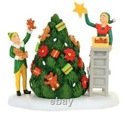 NEW RARE Dept 56, Buddy Decorating The Tree With Jovie, Elf the Movie, Village