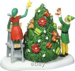 NEW RARE Dept 56, Buddy Decorating The Tree With Jovie, Elf the Movie, Village