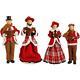 New Raz 18.5 Red And Brown Plaid Caroler Family Christmas Figures 3700772