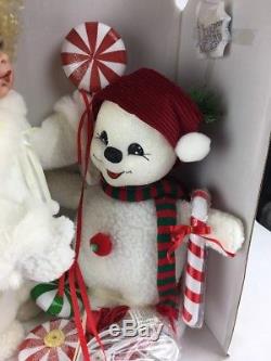 NEW SANTA'S BEST Animated Baby Girl Doll and Bear Snowman Holiday Christmas RARE