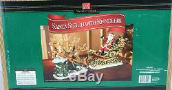 NEW Santa Sleigh with Reindeers Porcelain Member's Mark Opened Never Displayed