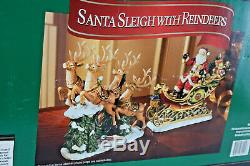 NEW Santa Sleigh with Reindeers Porcelain Member's Mark Opened Never Displayed