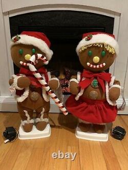 NEW Vtg Telco Gingerbread Couple Motionette Animated Displays Moving Figure 24