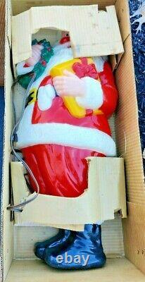 NOMA 30 Vintage Blow Mold Full Size Plastic Light Up Santa Claus # 33