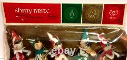 NOS Shiny Brite Chenille Pipe Cleaner Christmas Pixie Elf Ornaments, Japan, MCM