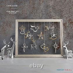 Nambe Miniature Figurine Set 9-Piece Reindeer